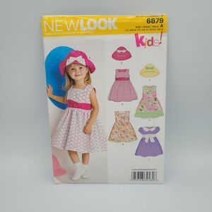 UNCUT New Look 6879 Toddlers and Child's Hat and Dresses Sewing Pattern